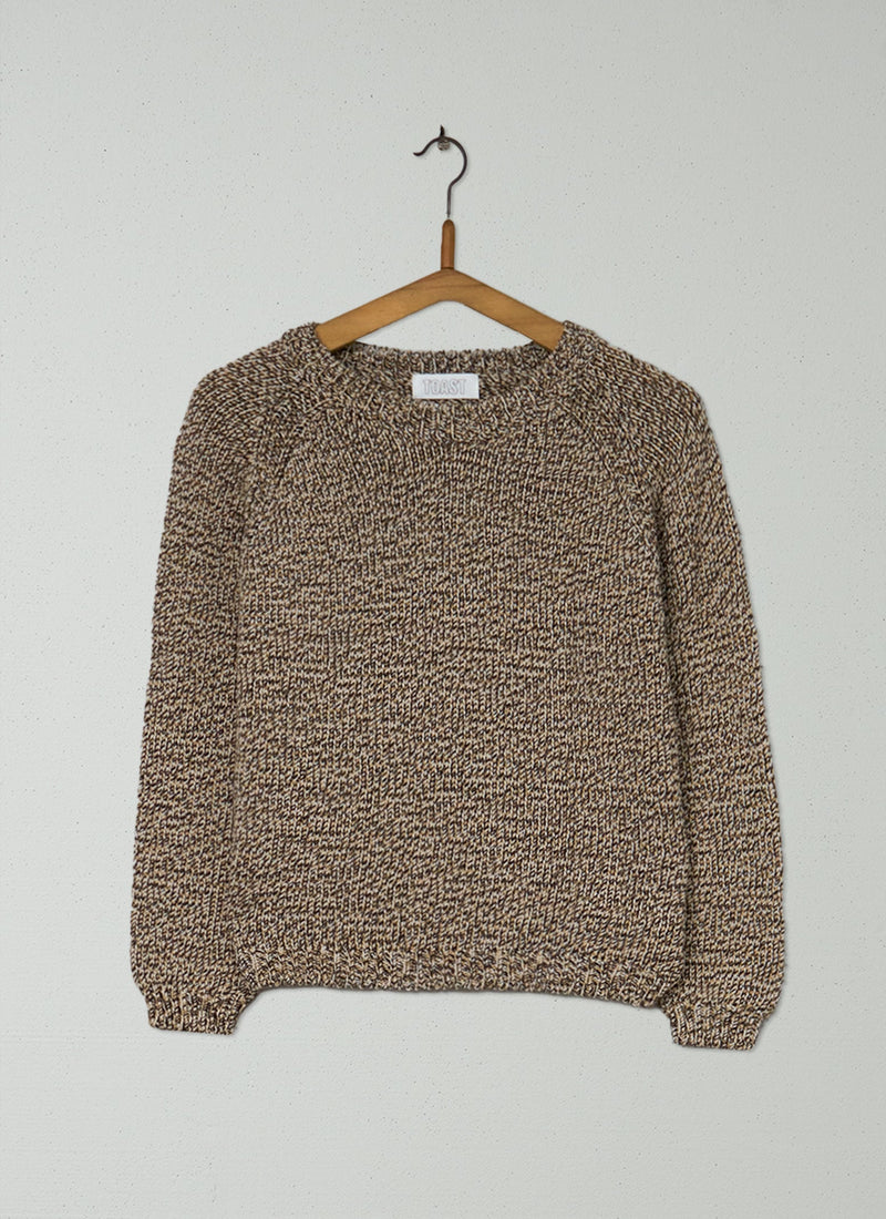 Reworn Cotton Merino Marl Sweater Size XS (424) | Ecru Marl