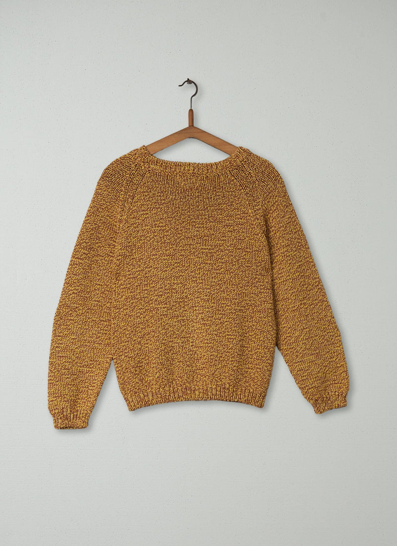 Reworn Cotton Merino Sweater Size XS (083) | Mustard Marl