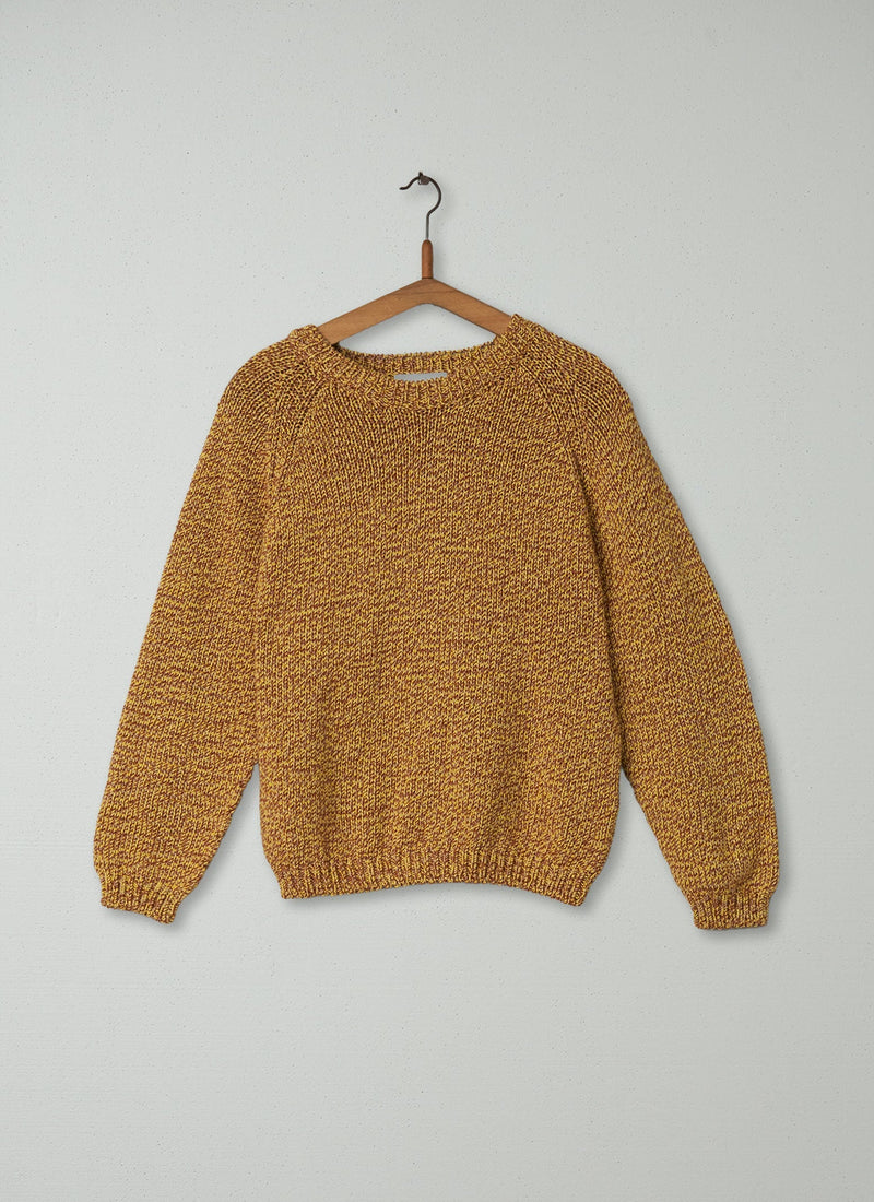 Reworn Cotton Merino Sweater Size XS (083) | Mustard Marl