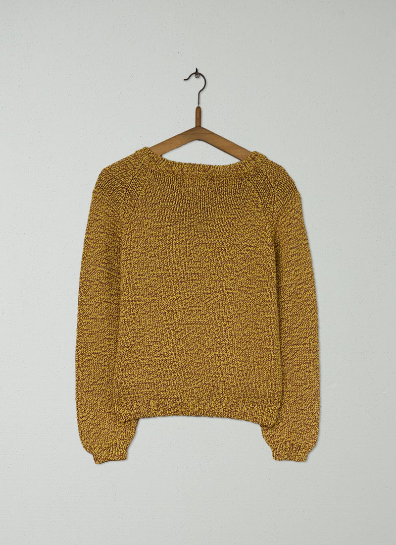Reworn Cotton Merino Marl Sweater Size XXS (423) | Mustard Marl