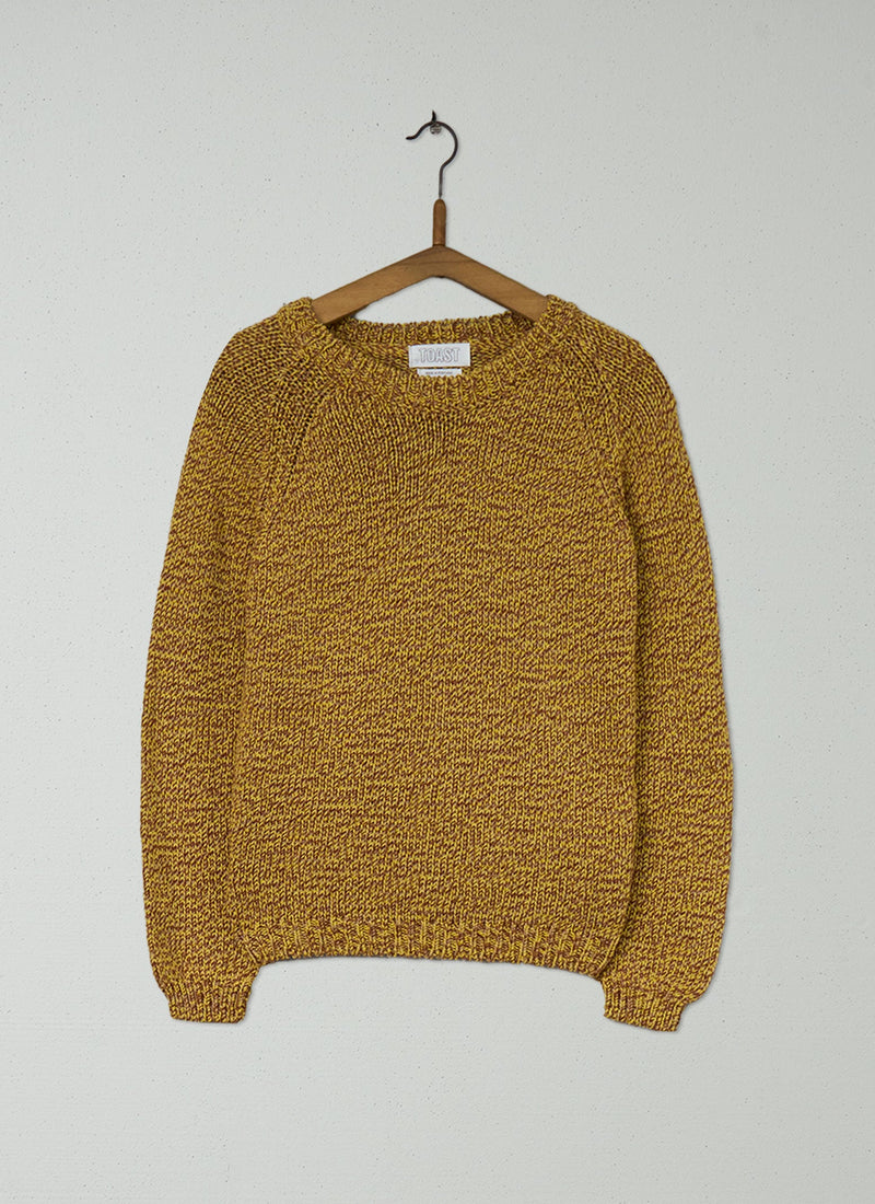 Reworn Cotton Merino Marl Sweater Size XXS (423) | Mustard Marl