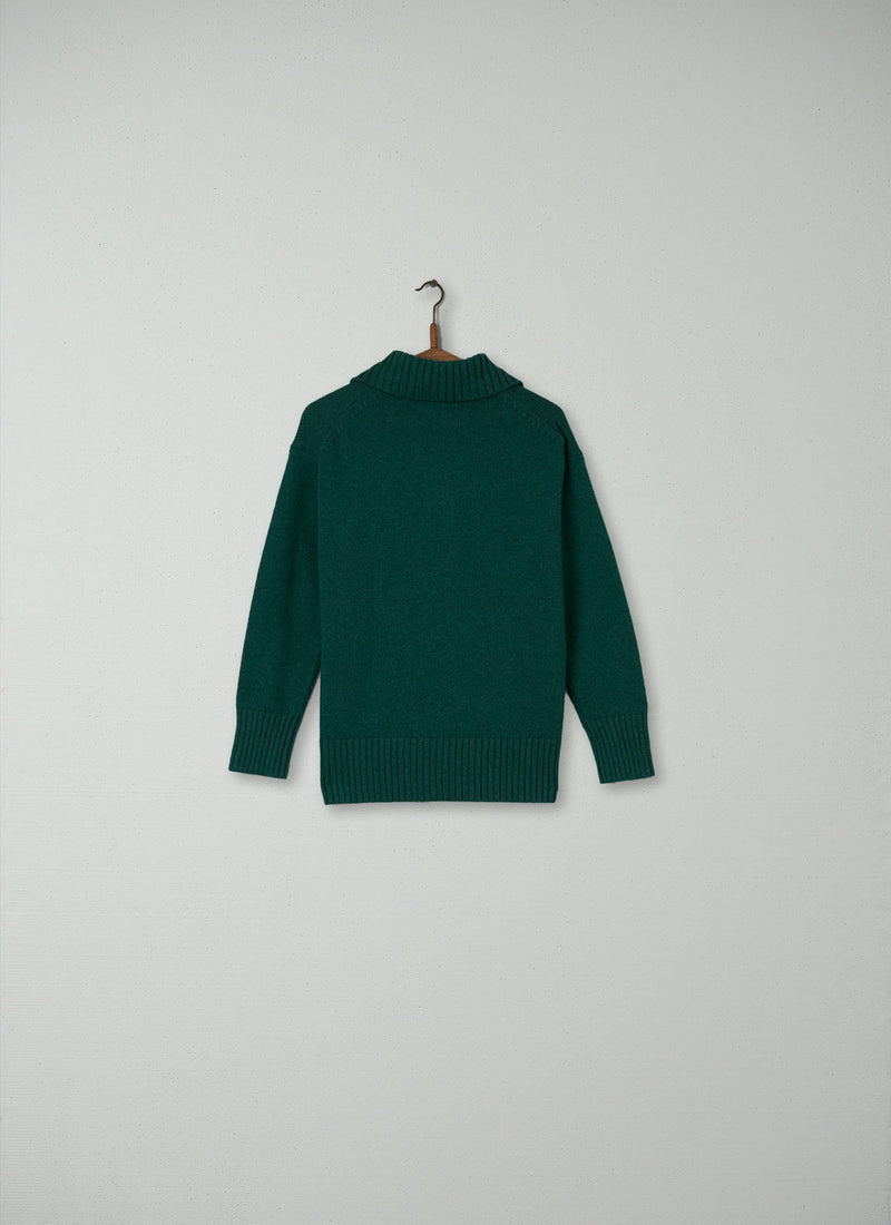 Reworn Sailor Collar Sweater Size XS (052) | Mallard Green