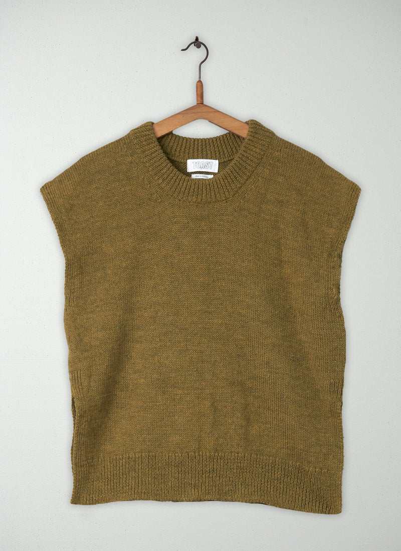 Reworn Wool Knitted Tank Size M (127) | Pear
