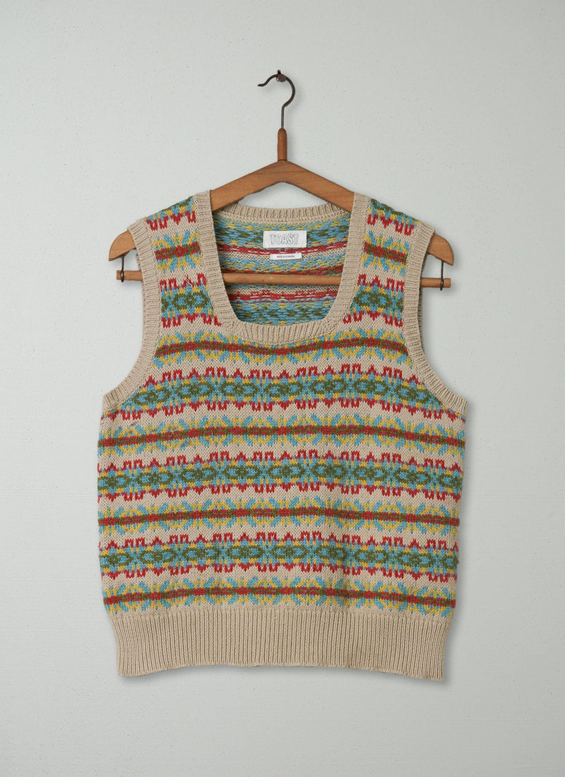 Reworn Cotton Wool Knitted Tank Size M (099) | Multi