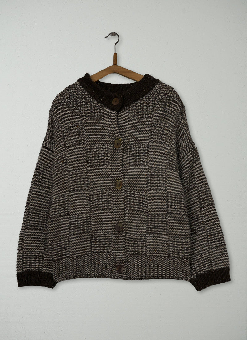 Reworn Grid Stitch Cardigan Size XXSXS (698) | Multi