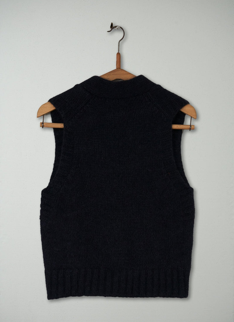 Reworn Alpaca Blend Knitted Tank Size XS (144) | Navy