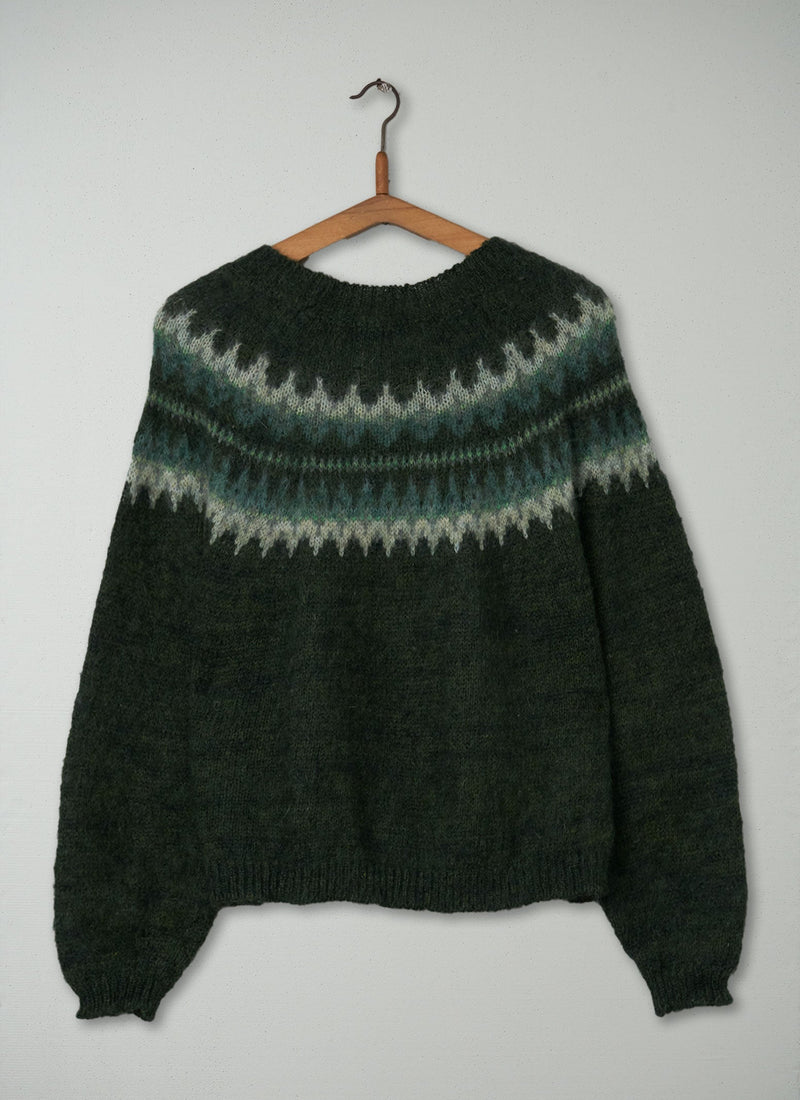 Reworn Mohair Blend Sweater Size SM (166) | Marble Green