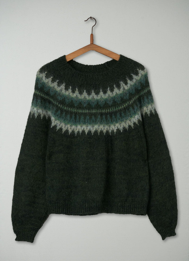 Reworn Mohair Blend Sweater Size SM (166) | Marble Green