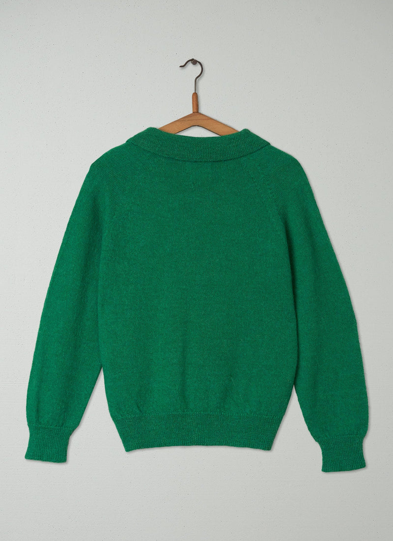 Reworn Alpaca Wool Sweater Size M (118) | Grass Green