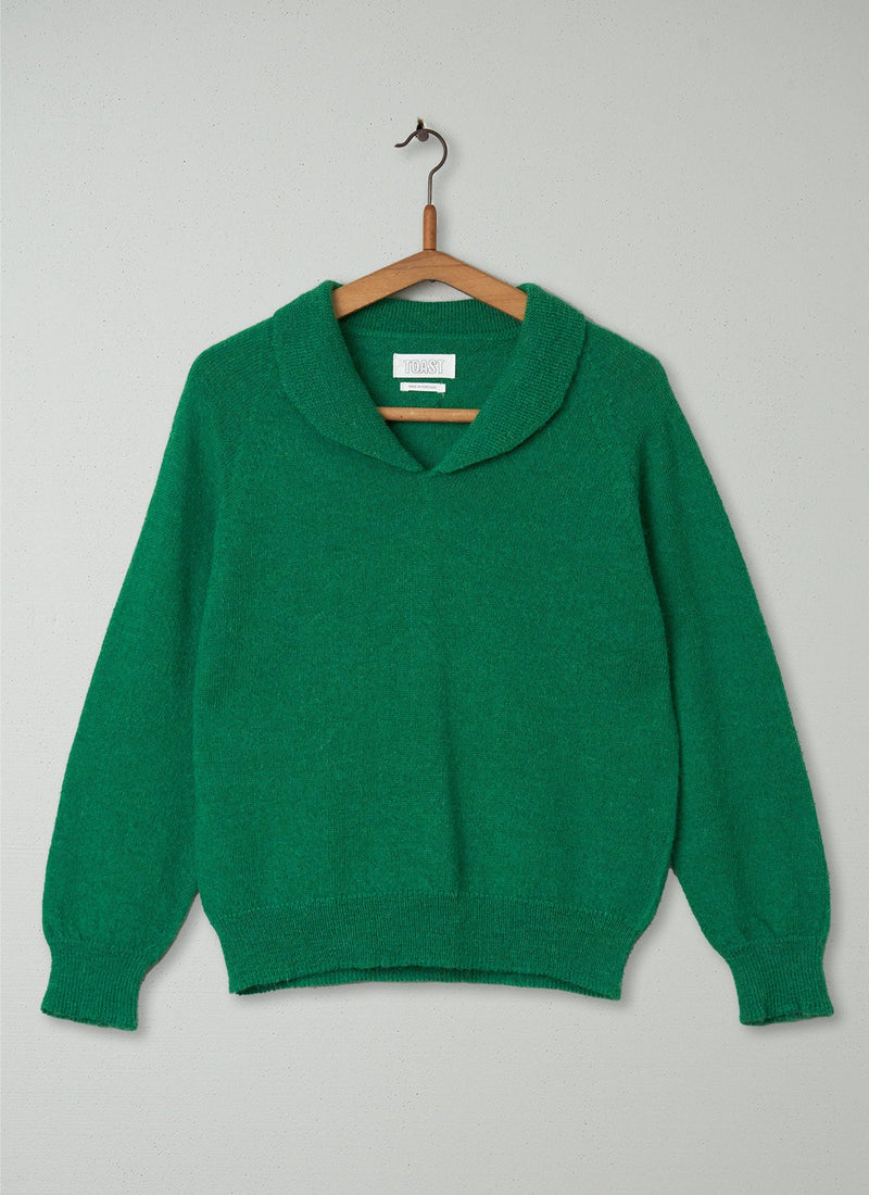 Reworn Alpaca Wool Sweater Size M (118) | Grass Green