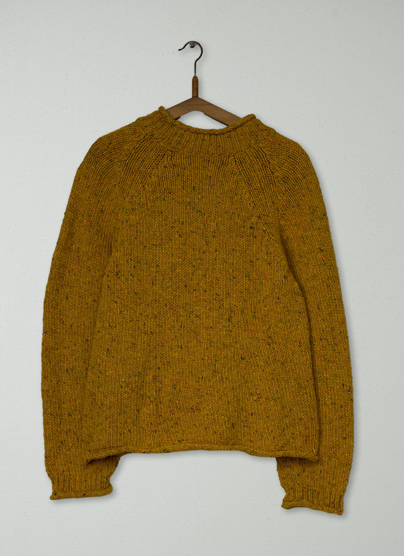 Reworn Donegal Easy Sweater Size M (594) | Mimosa Yellow