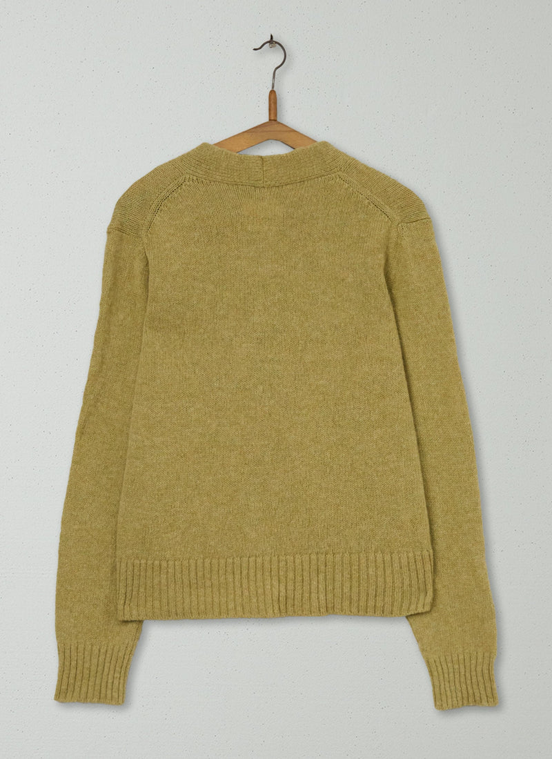 Reworn Wool Neat Cardigan Size M (467) | Verbena