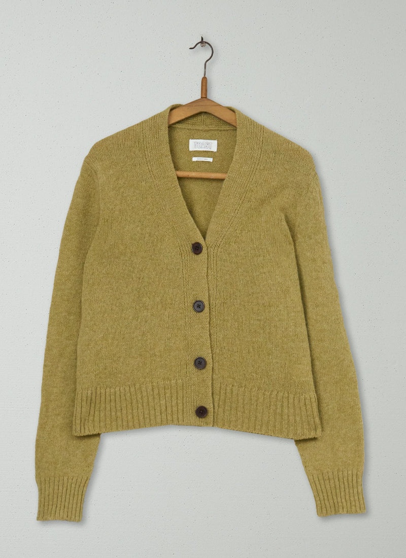 Reworn Wool Neat Cardigan Size M (467) | Verbena