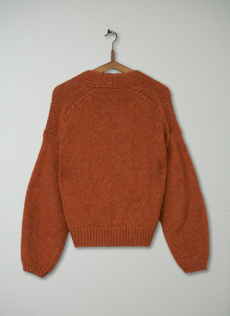 Reworn Alpaca Blend Cardigan Size XS (142) | Pumpkin