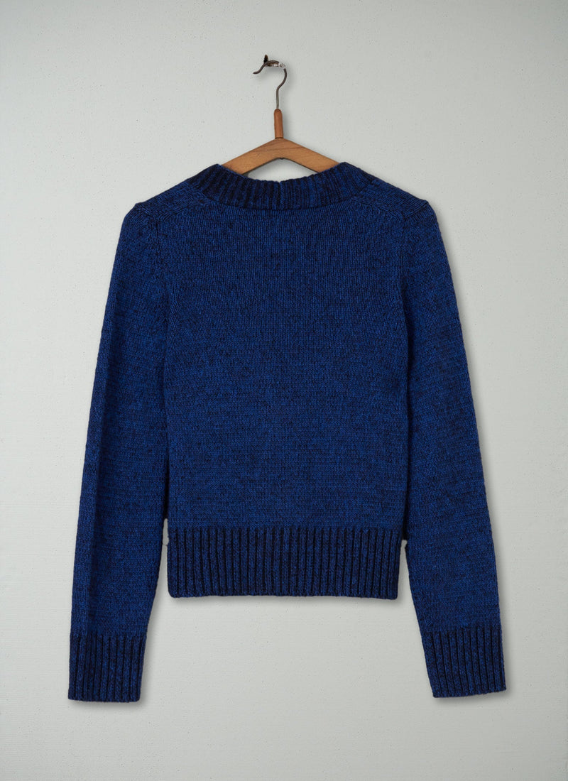 Reworn V-Neck Alpaca Blend Cardigan Size XS (152) | Blue Melange
