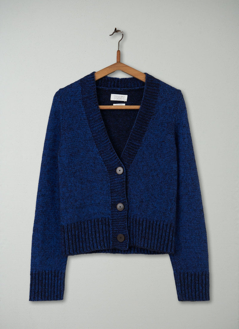 Reworn V-Neck Alpaca Blend Cardigan Size XS (152) | Blue Melange