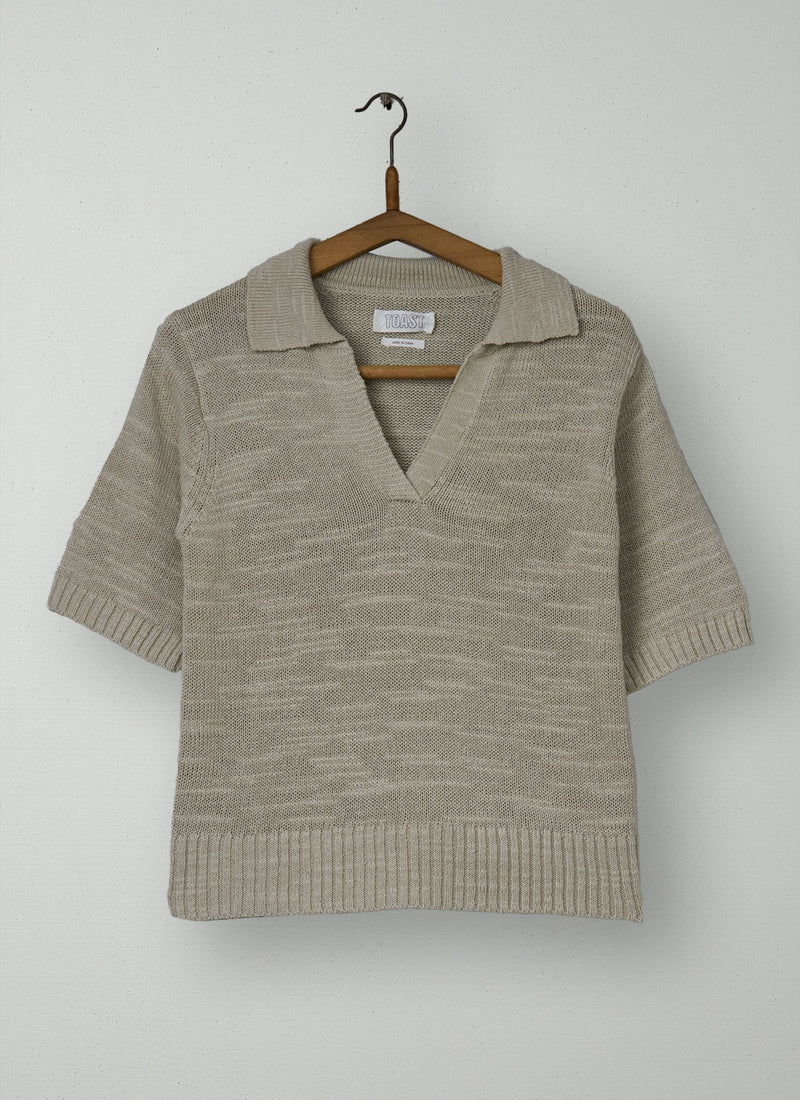 Reworn Cotton Linen Sweater Size S (540) | Parchment