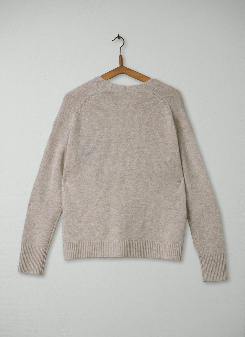 Reworn Wool Cashmere Cardigan Size S (111) | Putty
