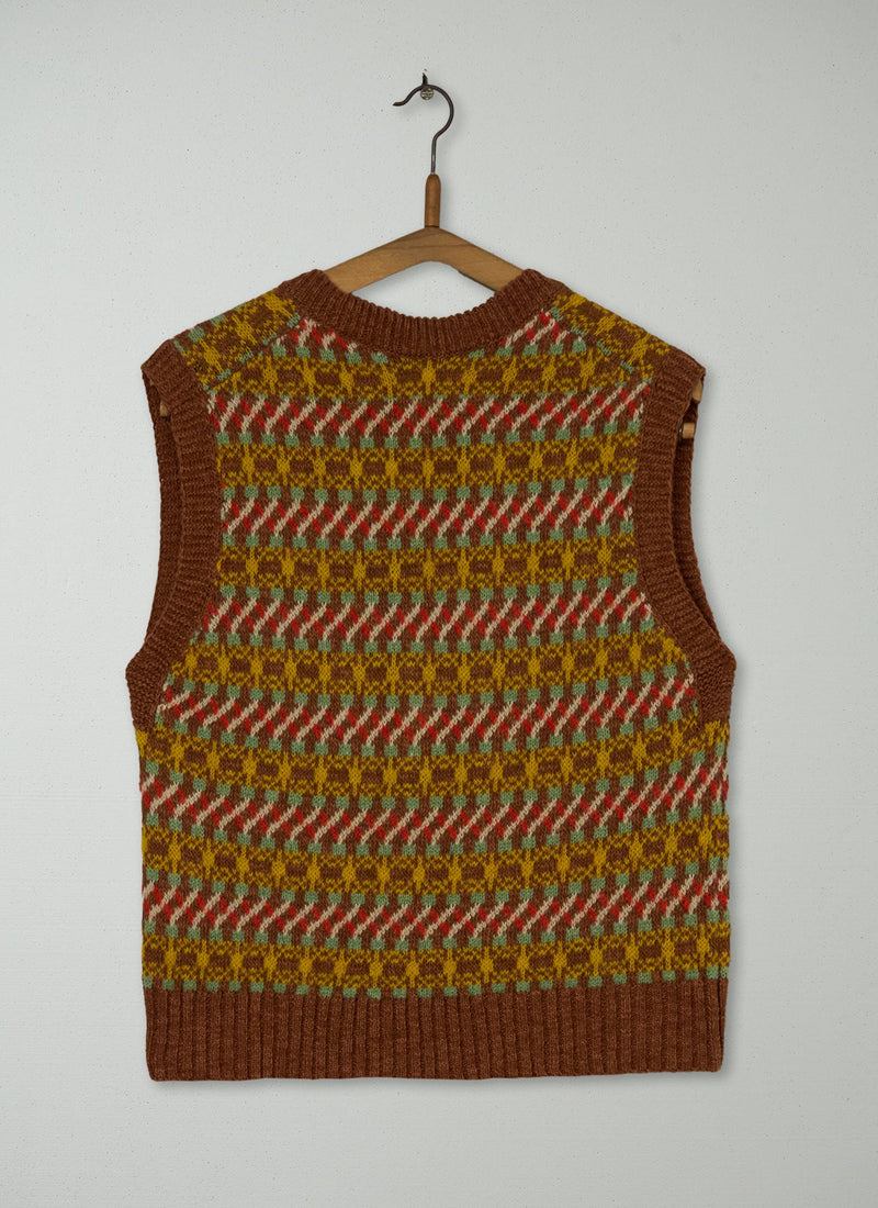 Reworn Jacquard Wool Linen Tank Size M (387) | Multi