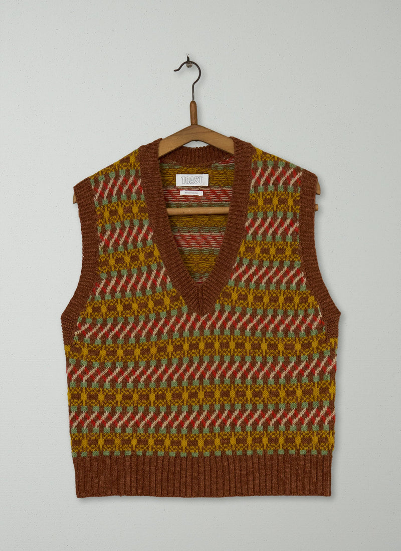 Reworn Jacquard Wool Linen Tank Size M (387) | Multi
