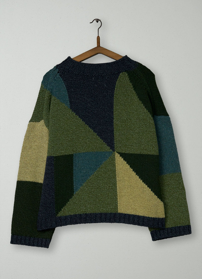 Reworn Colour Block Sweater Size SM (529) | Multi