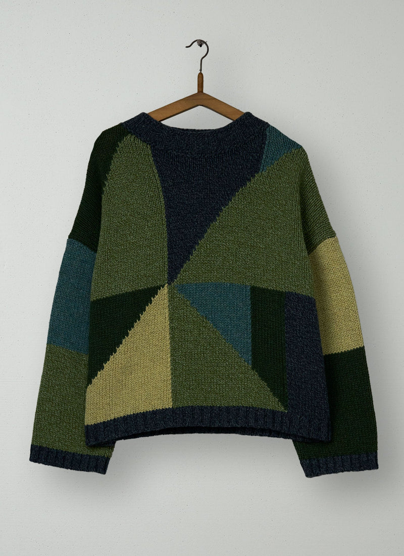 Reworn Colour Block Sweater Size SM (529) | Multi