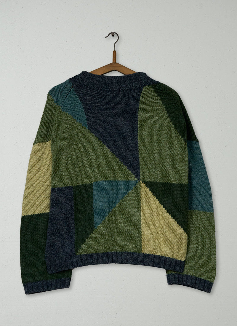 Reworn Colour Block Sweater Size SM (561) | Multi