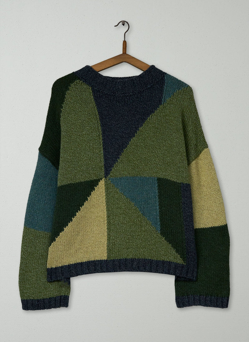 Reworn Colour Block Sweater Size SM (561) | Multi