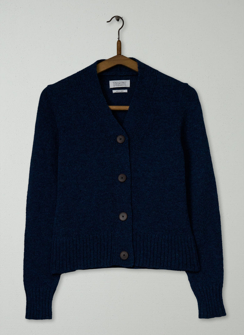 Reworn Kaia Wool V-Neck Cardigan Size XXS (515) | Petrol