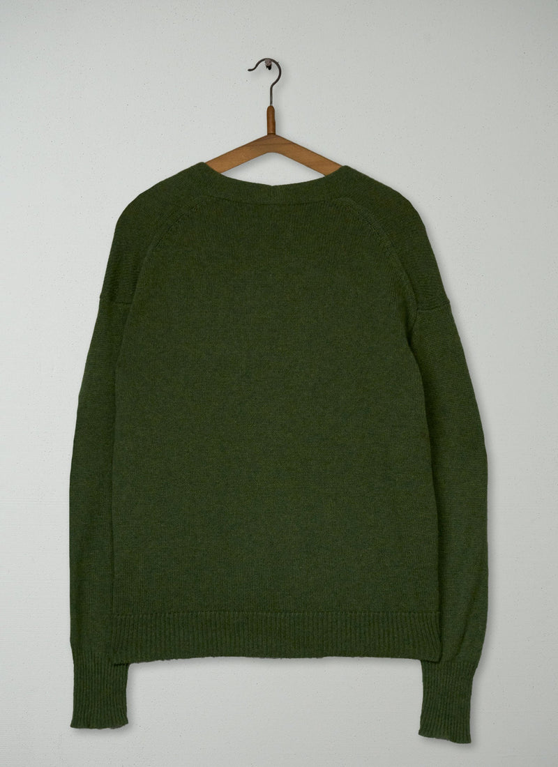 Reworn Wool Cashmere Cardigan Size S (595) | Lawn Green