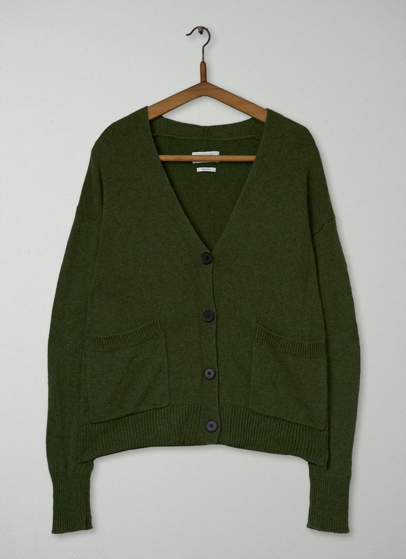 Reworn Wool Cashmere Cardigan Size S (595) | Lawn Green