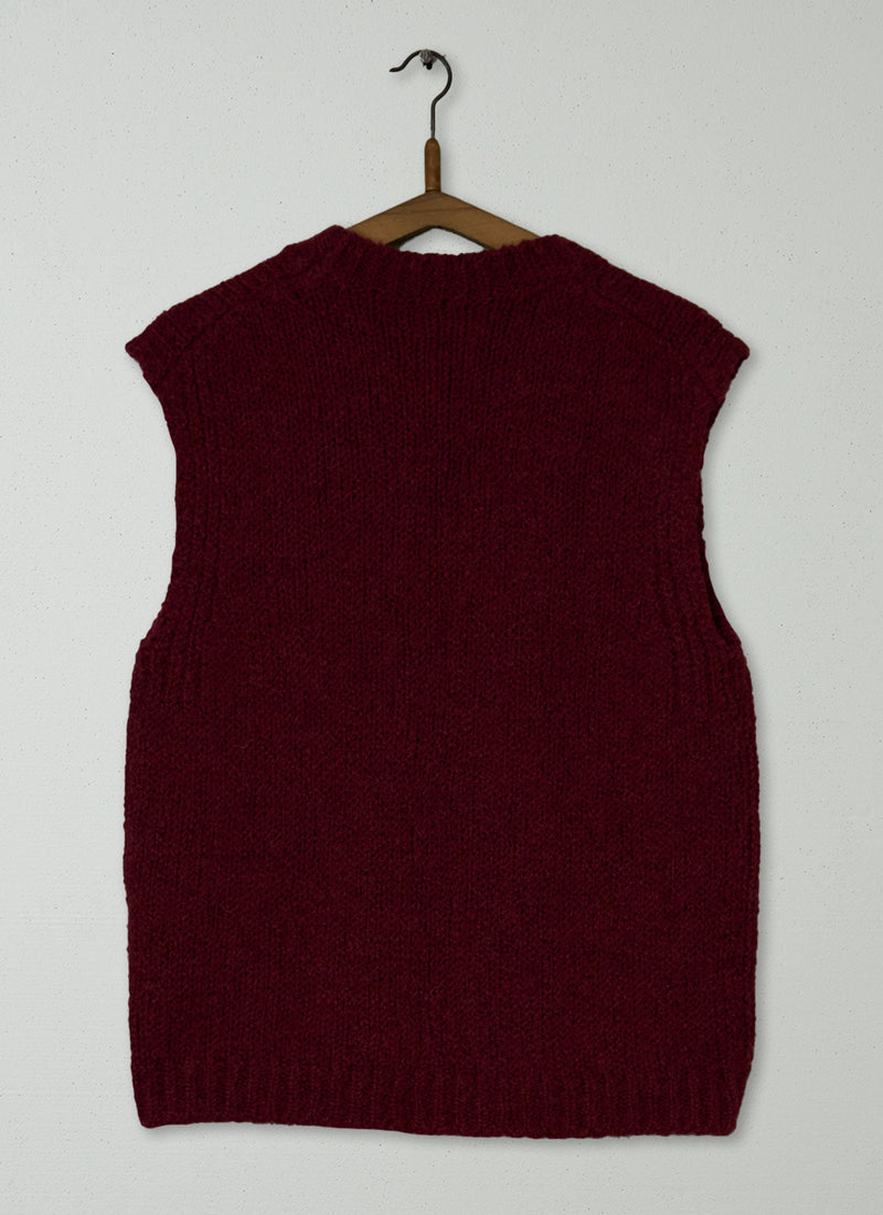 Reworn Boucle Wool Tank Size M (499) | Red Sorrel