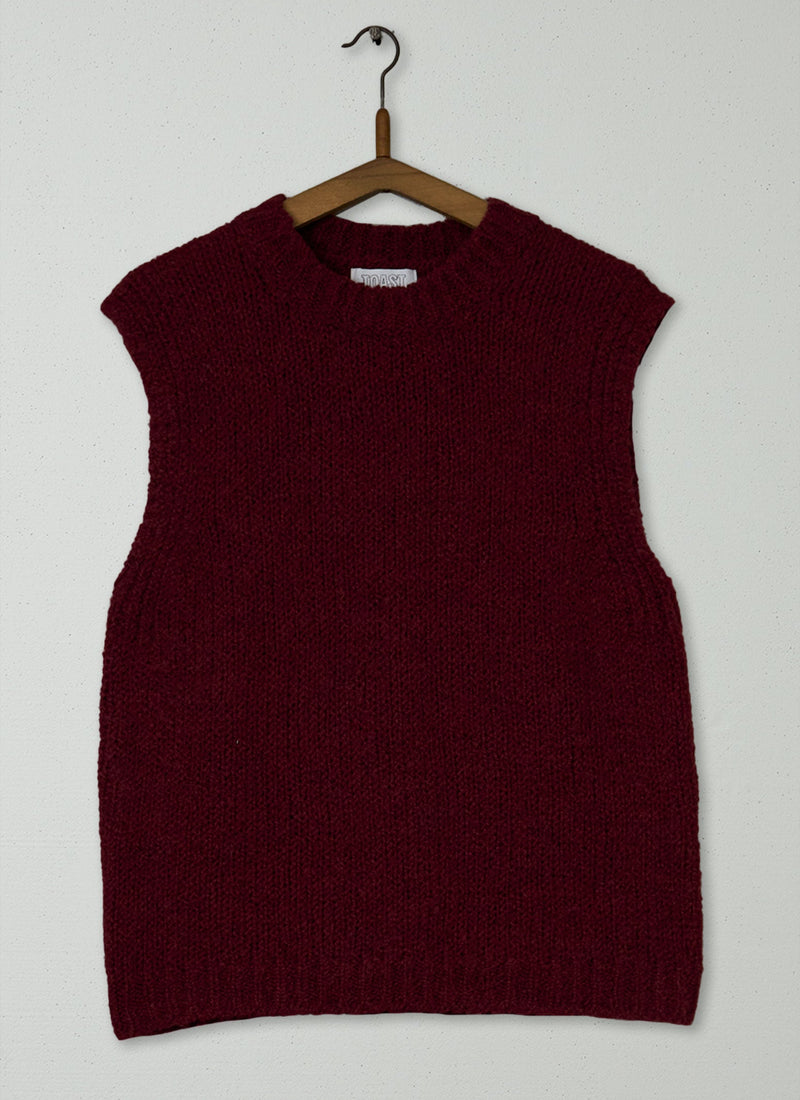Reworn Boucle Wool Tank Size M (499) | Red Sorrel