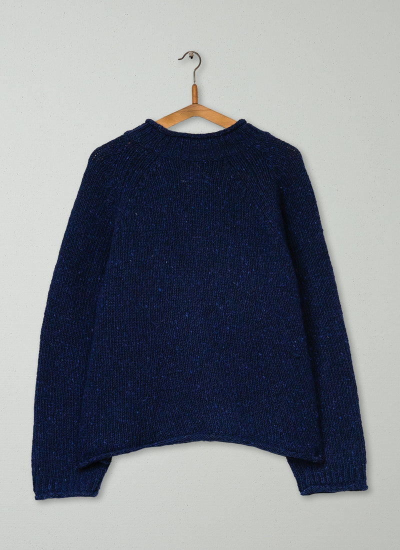 Reworn Donegal Sweater Size L (581) | Navy