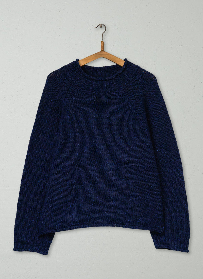 Reworn Donegal Sweater Size L (581) | Navy