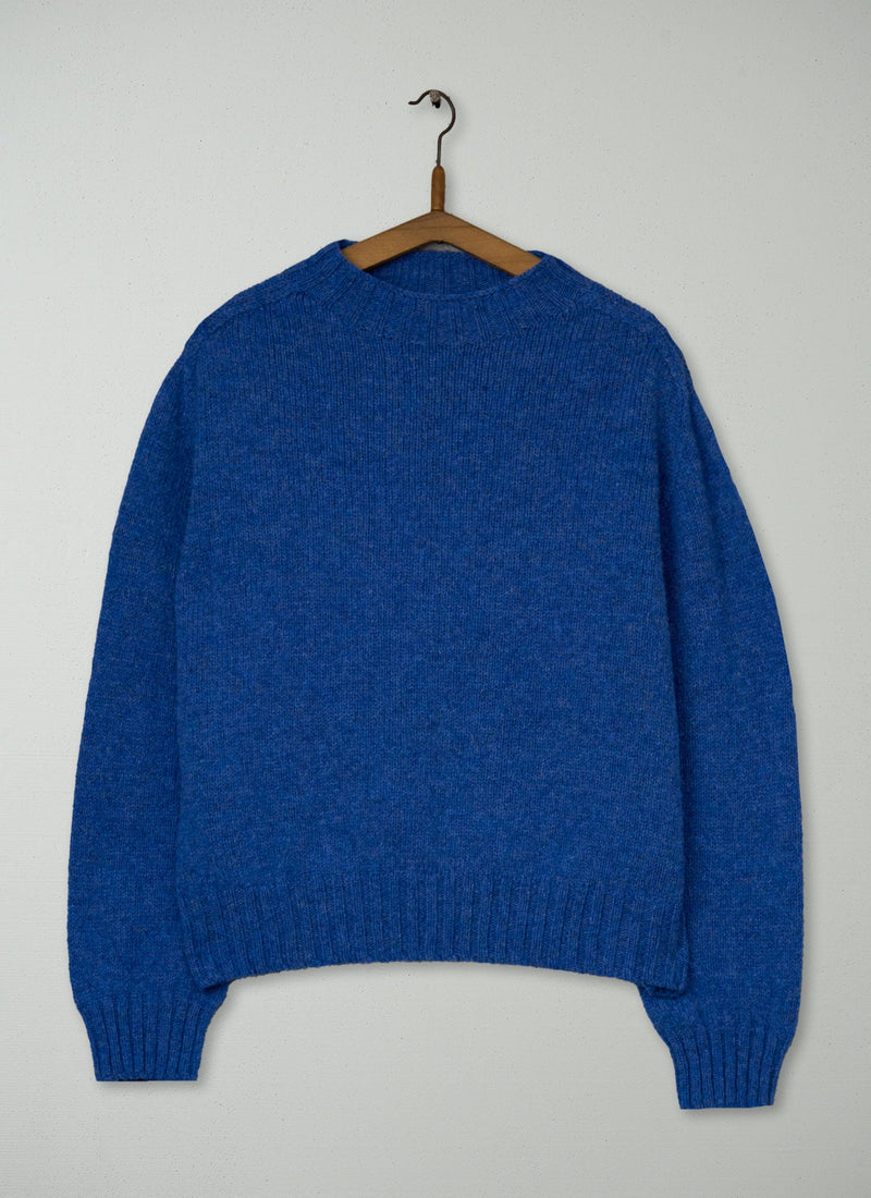 Reworn British Wool Sweater Size SM (611) | Azure Blue