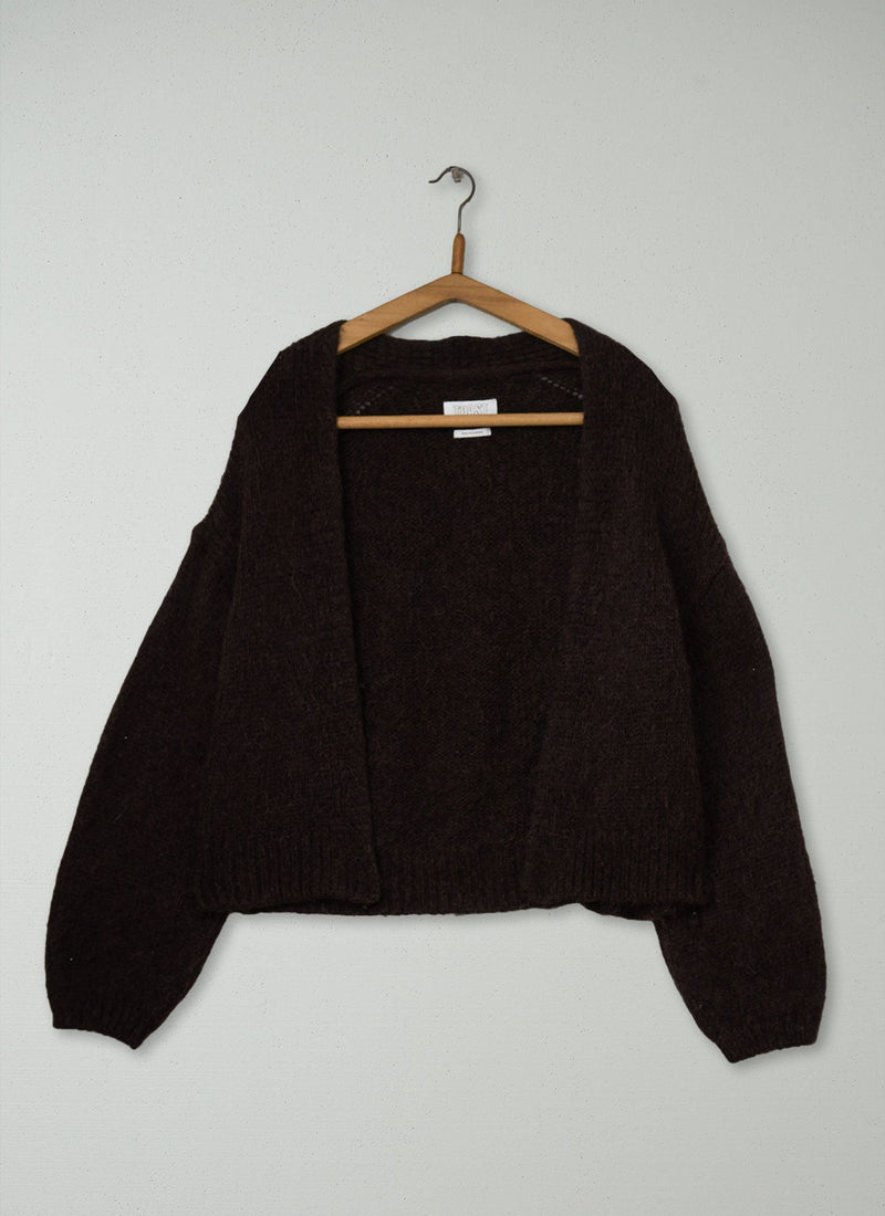 Reworn Alpaca Blend Cardigan Size S (759) | Brown