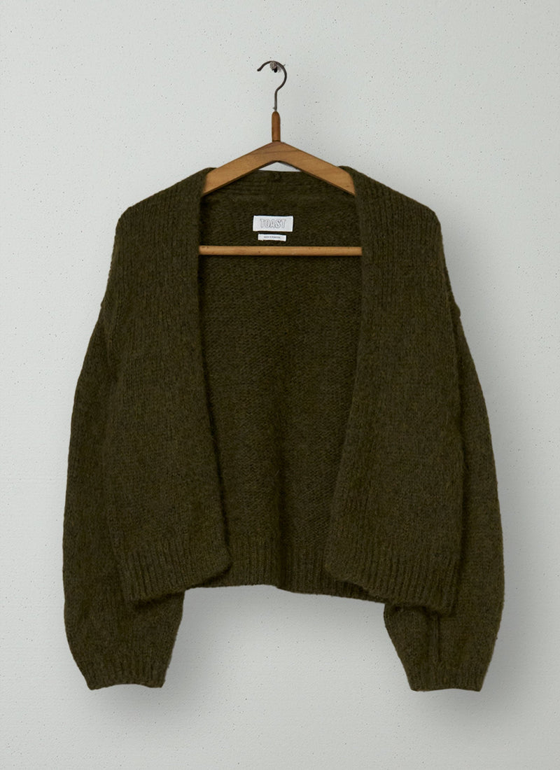 Reworn Alpaca Blend Cardigan Size S (534) | Olive