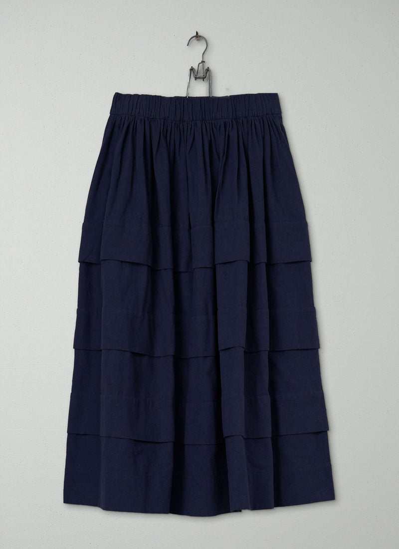 Reworn Textured Cotton Skirt Size 8 (246) | Slate