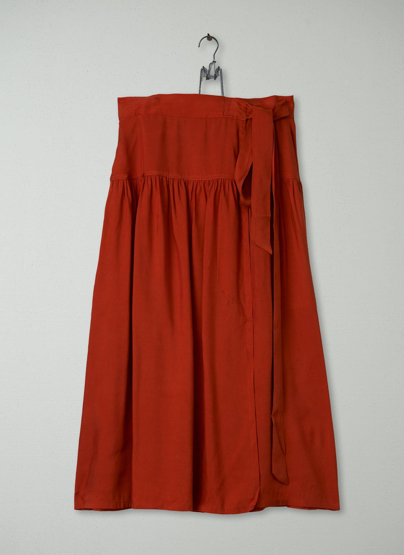 Reworn Gathered Wrap Skirt Size 10 (090) | Nasturtium