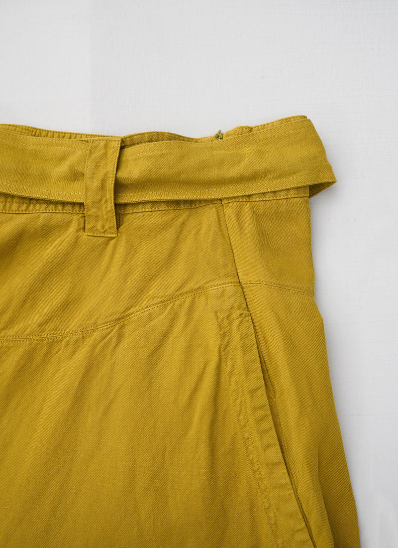 Reworn Cotton Linen Circle Skirt Size 12 (192) | Brass