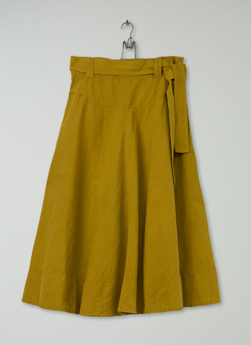 Reworn Cotton Linen Circle Skirt Size 12 (192) | Brass