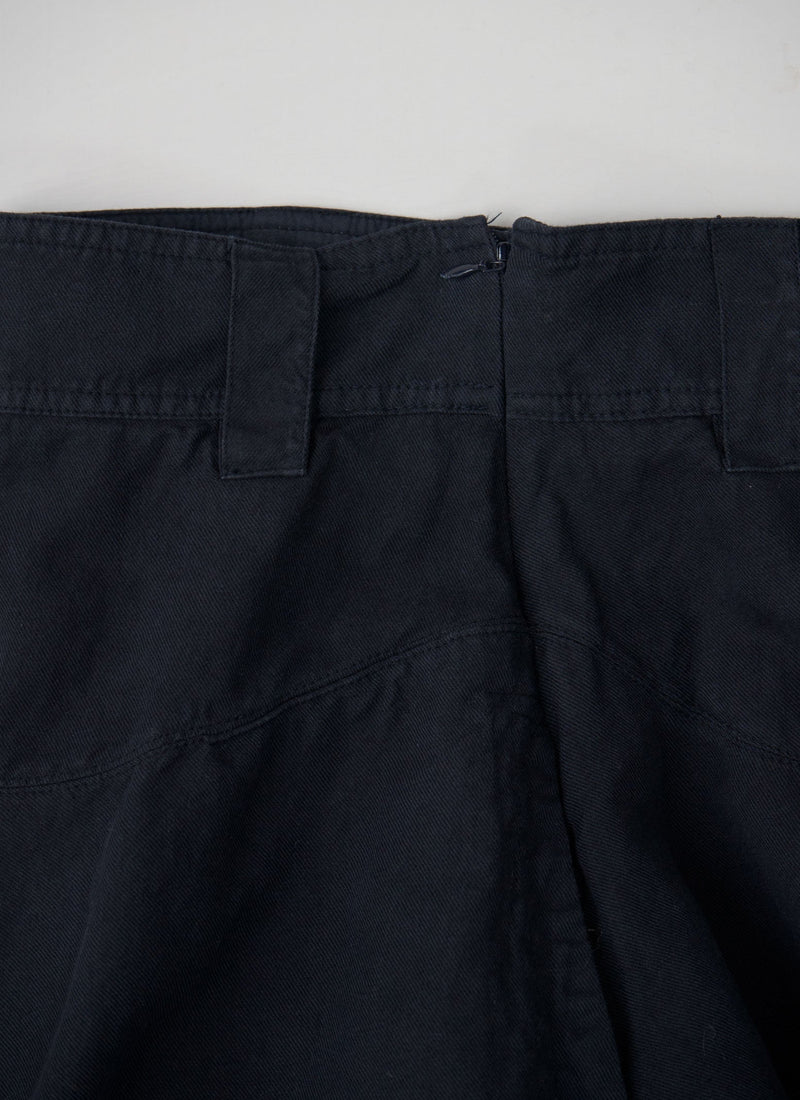 Reworn Cotton Linen Circle Skirt Size 6 (049) | Slate