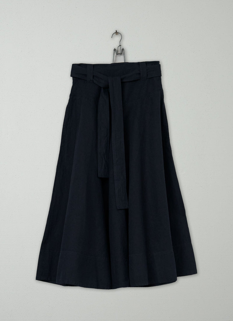 Reworn Cotton Linen Circle Skirt Size 6 (237) | Slate