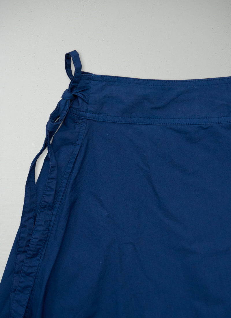 Reworn Poplin Wrap Skirt Size 10 (244) | Mid Blue