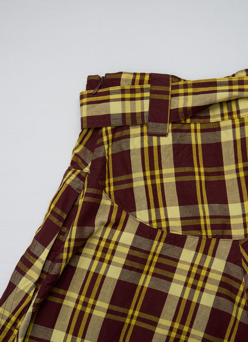 Reworn Check Circle Skirt Size 8 (207) | Multi