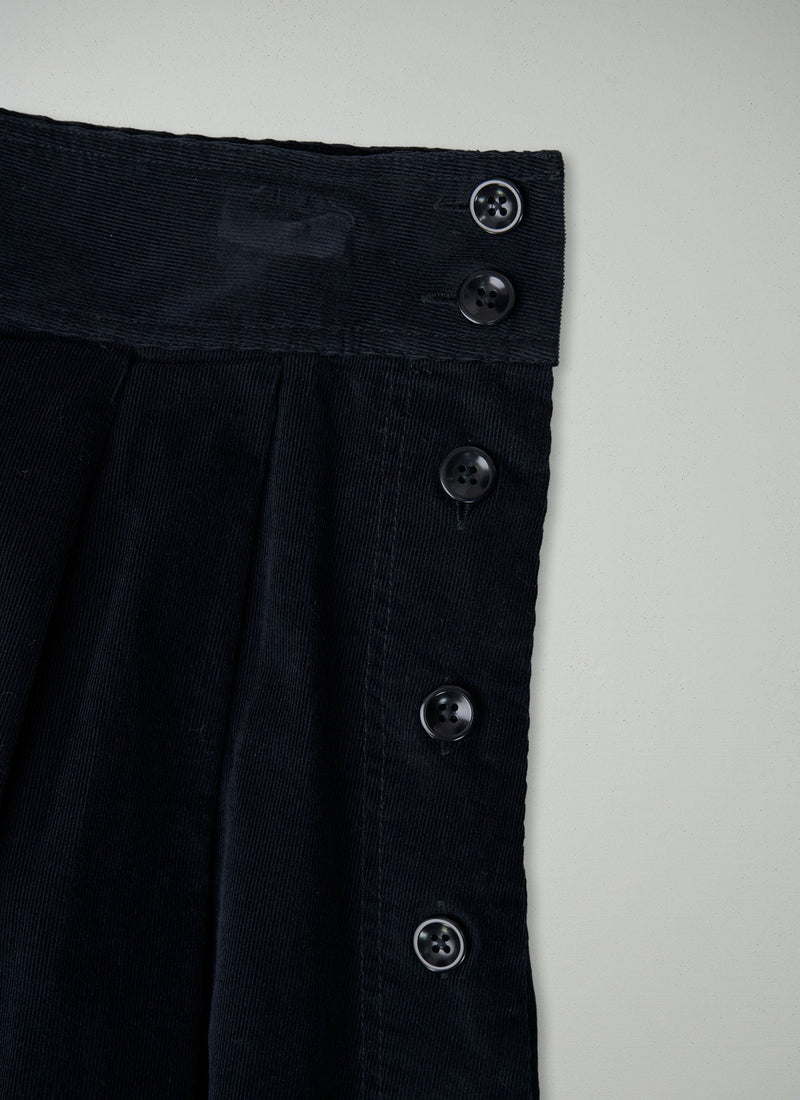 Reworn Needlecord Skirt Size 12 (079) | Dark Navy