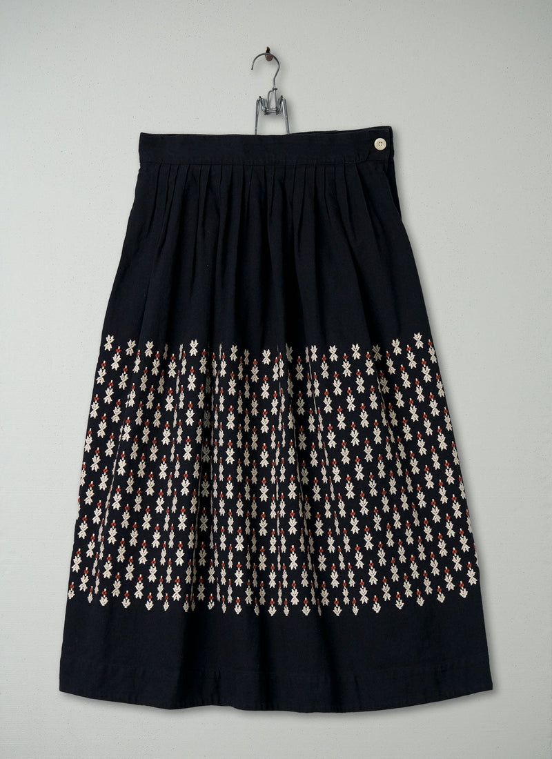 Reworn Cotton Jacquard Skirt Size 14 (096) | Multi