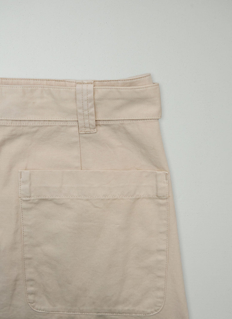 Reworn A Line Cotton Linen Skirt Size 18 (338) | Shell