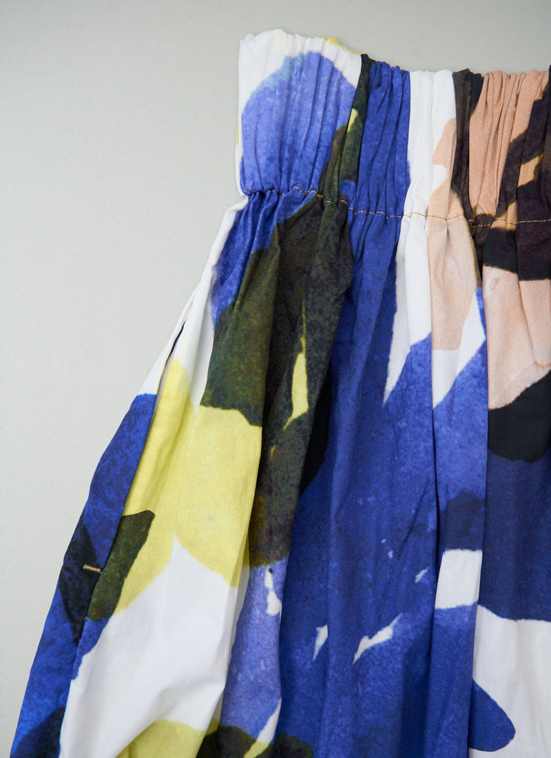 Reworn Abstract Paint Cotton Skirt Size XXS (361) | Multi